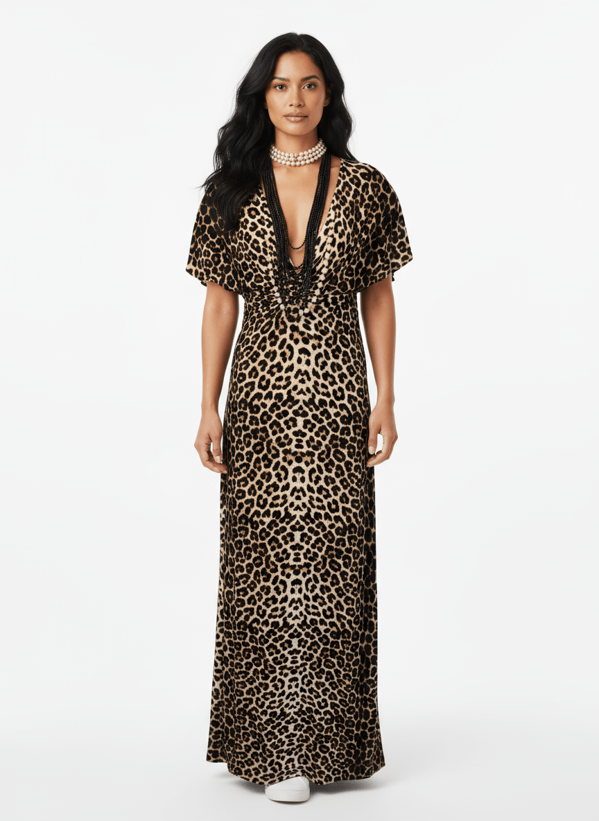 leopard maxi dress