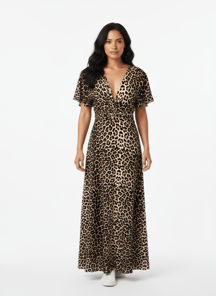 leopard maxi dress